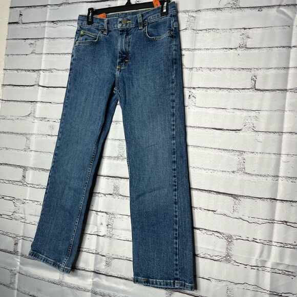 Wrangler Blue Straight Jeans Classic Fit SZ 12 Zip Button Adjustable Waistband - Picture 8 of 15
